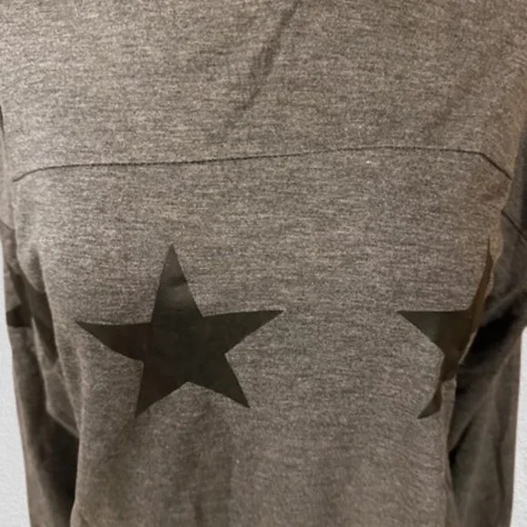 Hippie Chic Grey with Stars Crew Neck Sweatshirt  4261  NWT Boutique - Picture 4 of 10